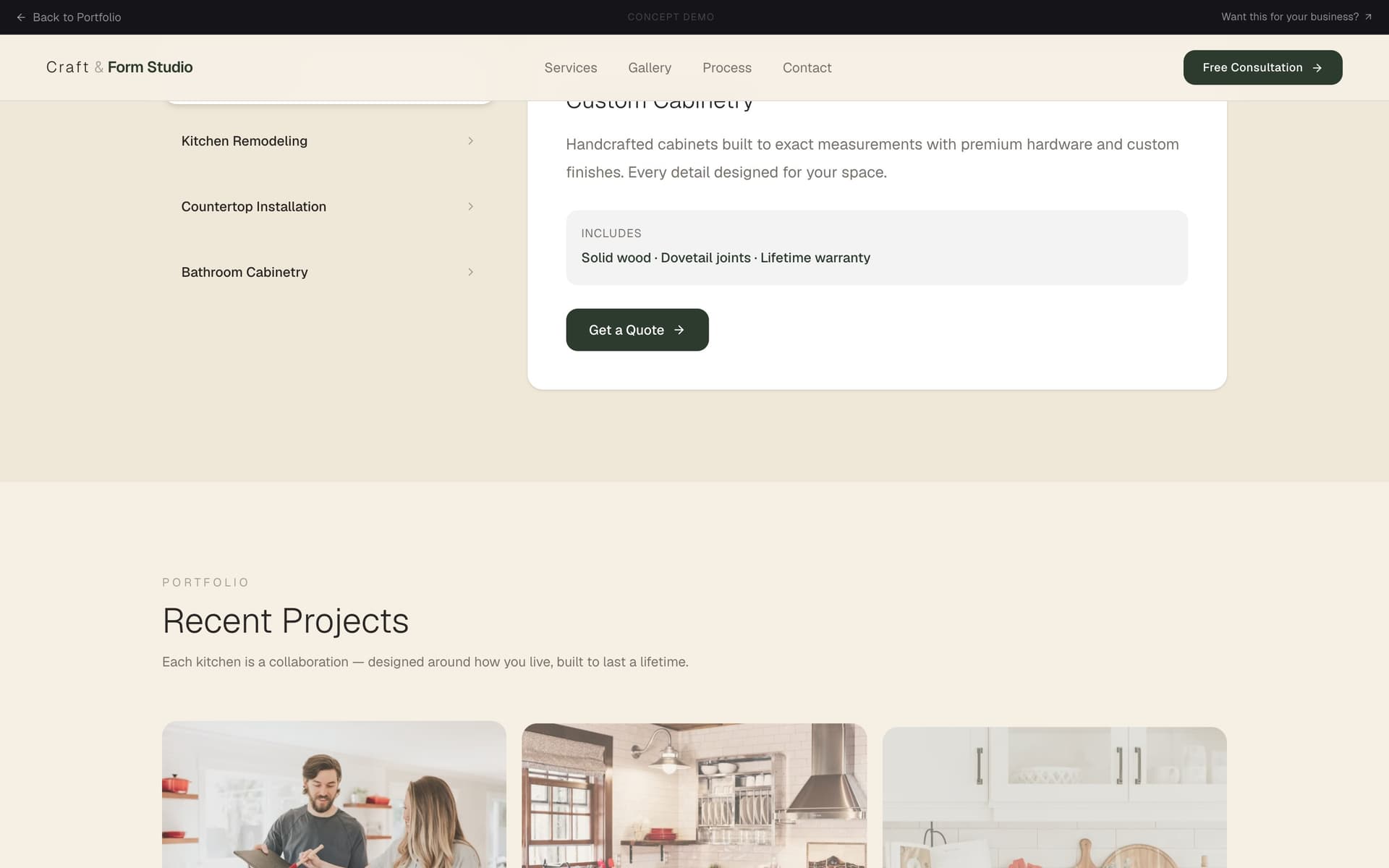 Craft & Form Studio — site preview