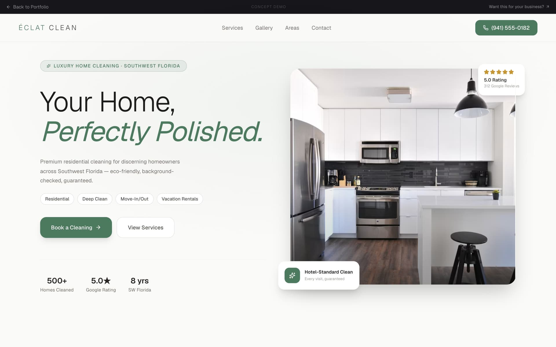 Éclat Clean — homepage
