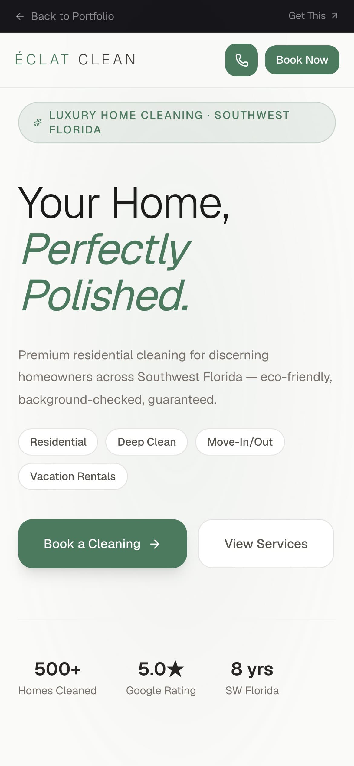 Éclat Clean — site preview