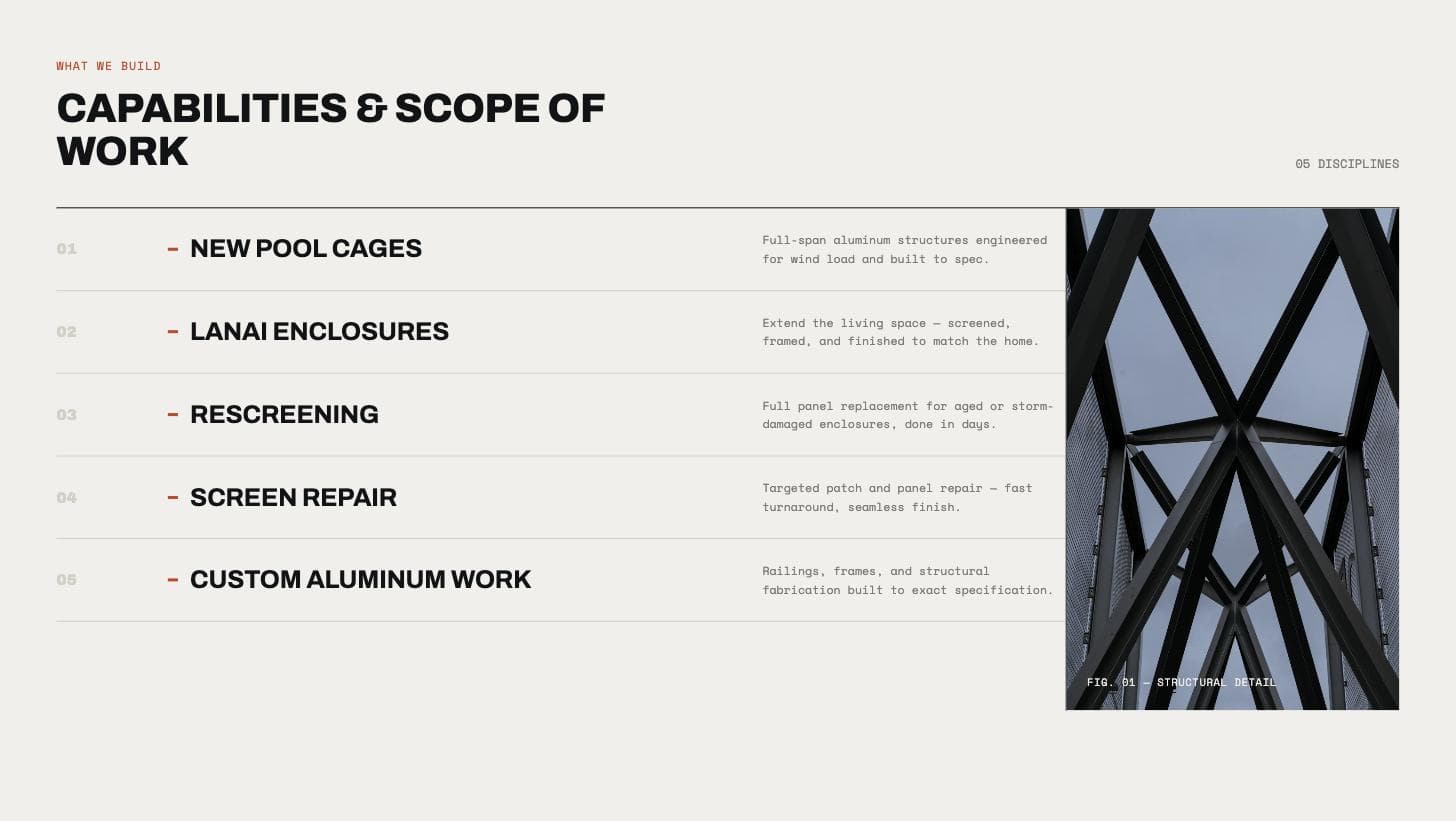 Framewright Enclosures — capabilities section
