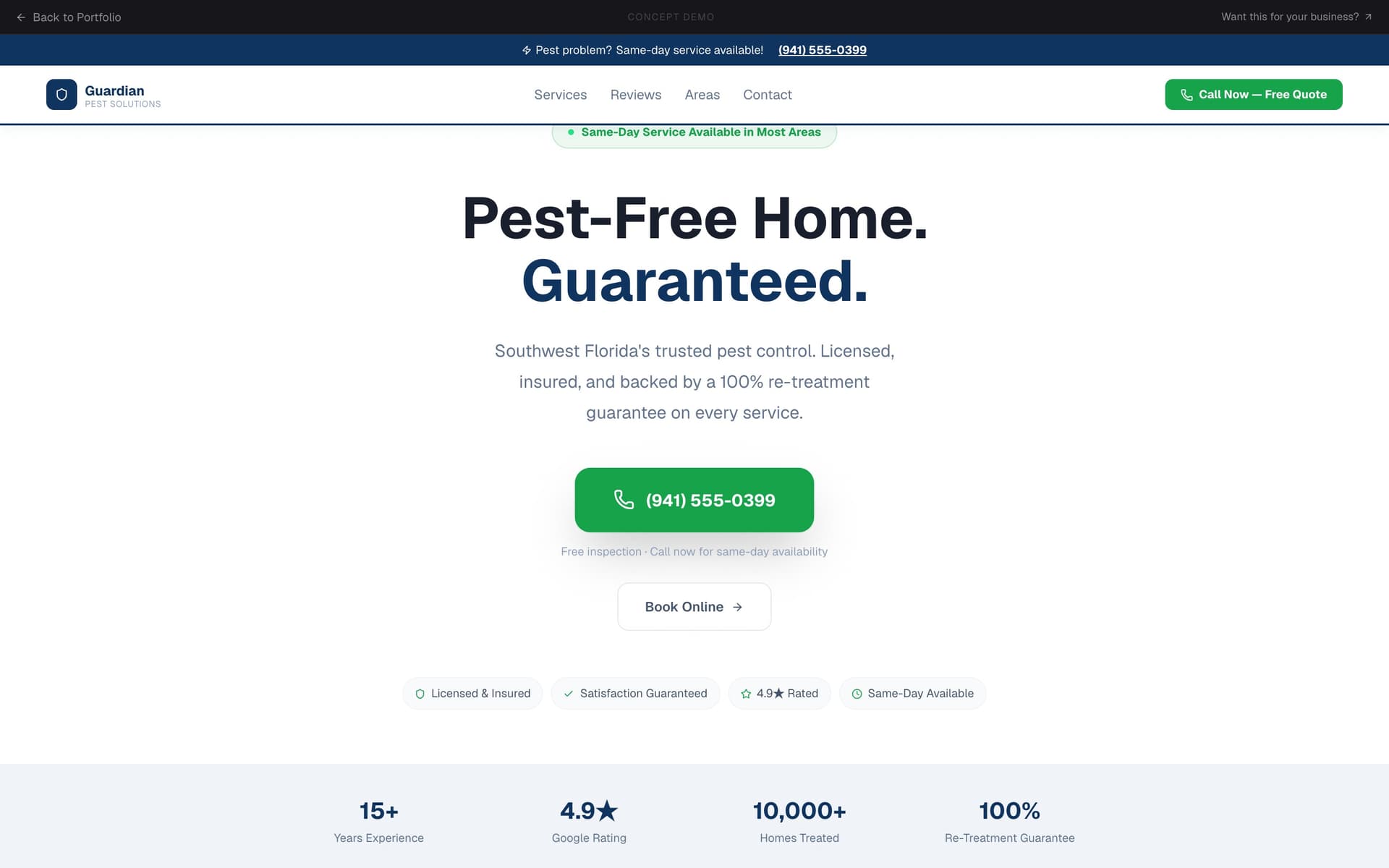 Guardian Pest Solutions — homepage