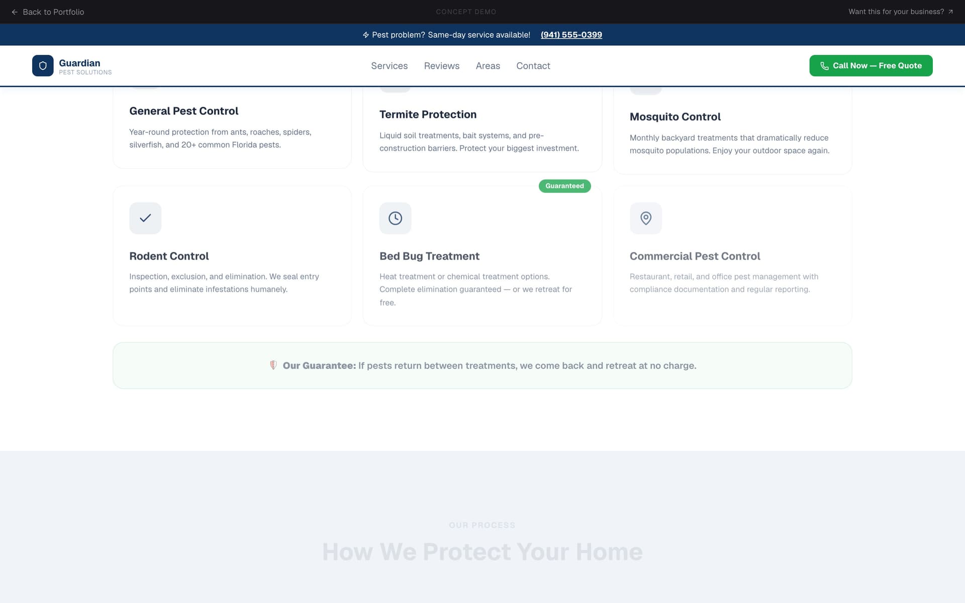 Guardian Pest Solutions — site preview