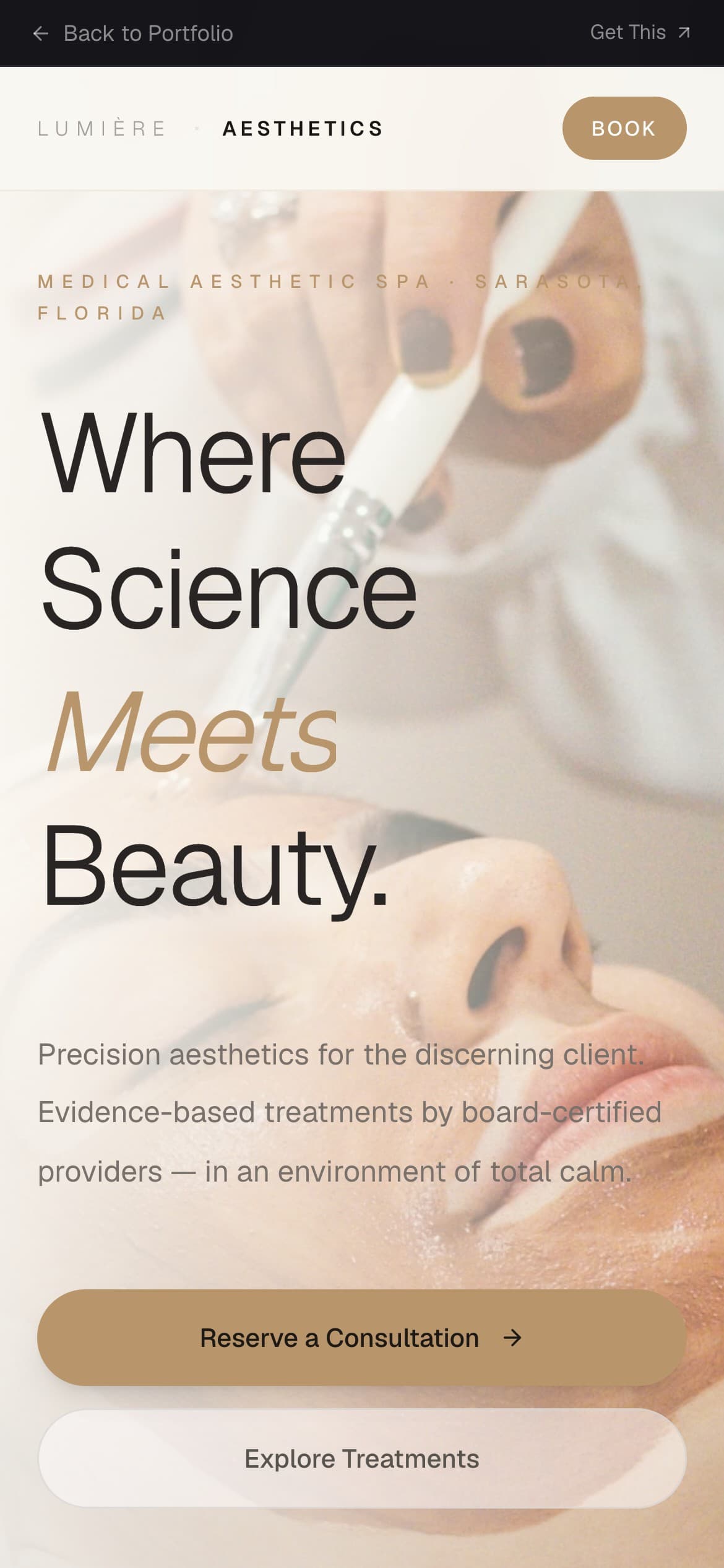 Lumière Aesthetics — site preview