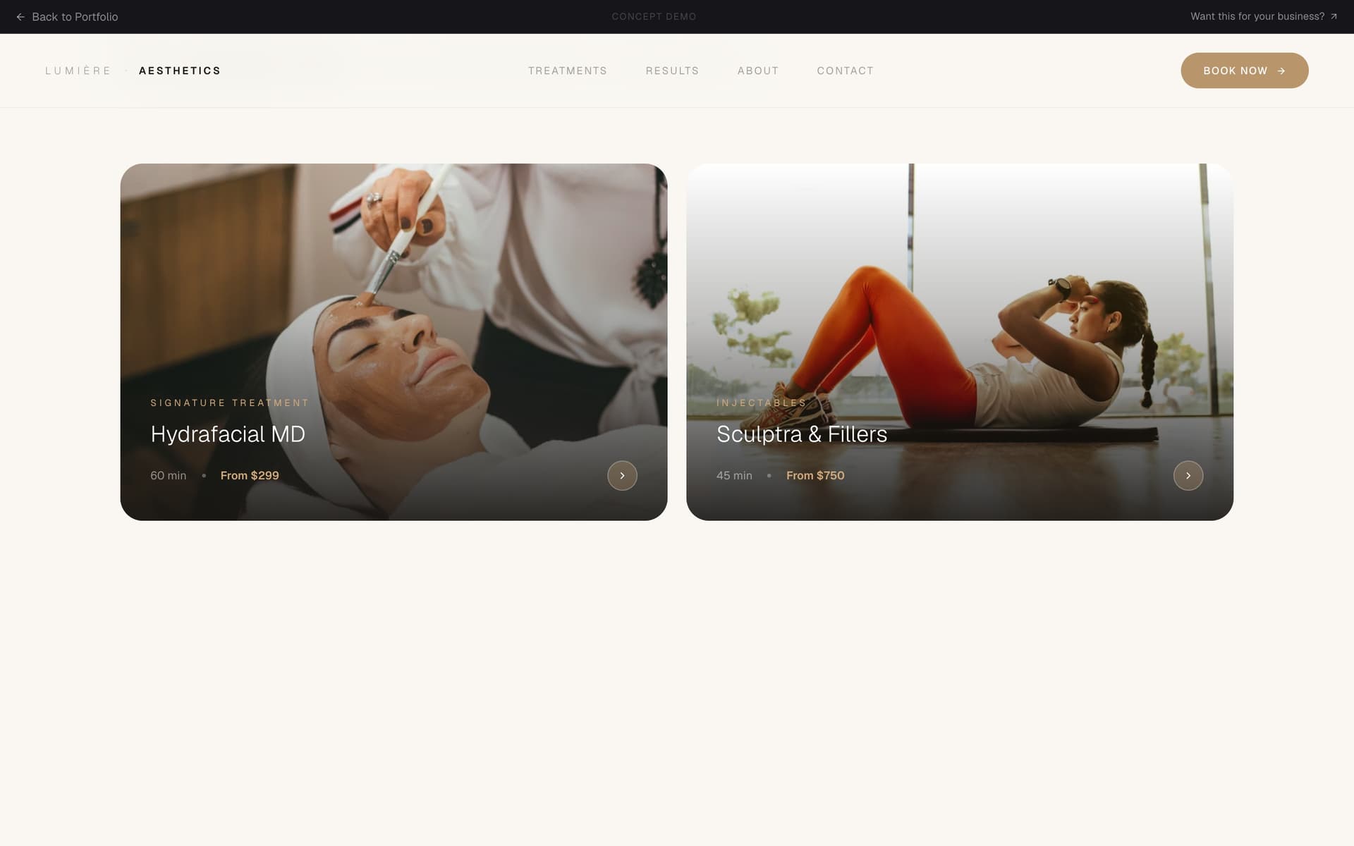 Lumière Aesthetics — site preview