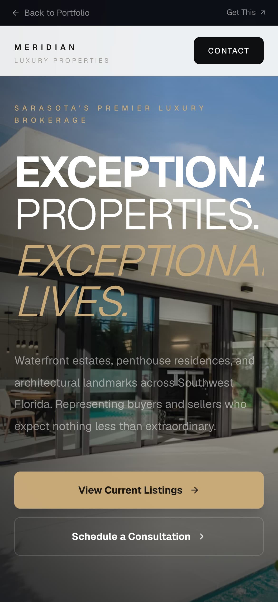 Meridian Luxury Properties — site preview