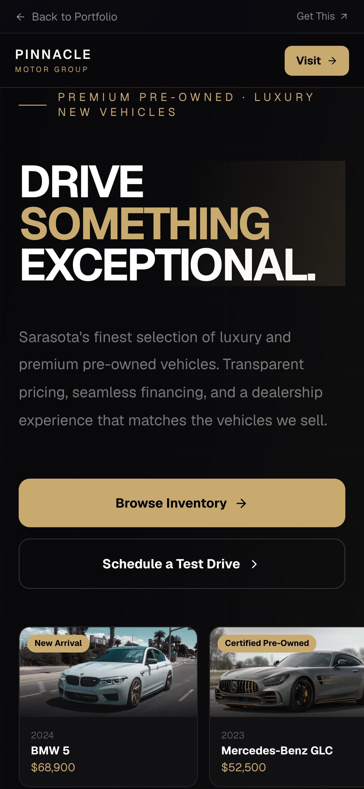 Pinnacle Motor Group — site preview
