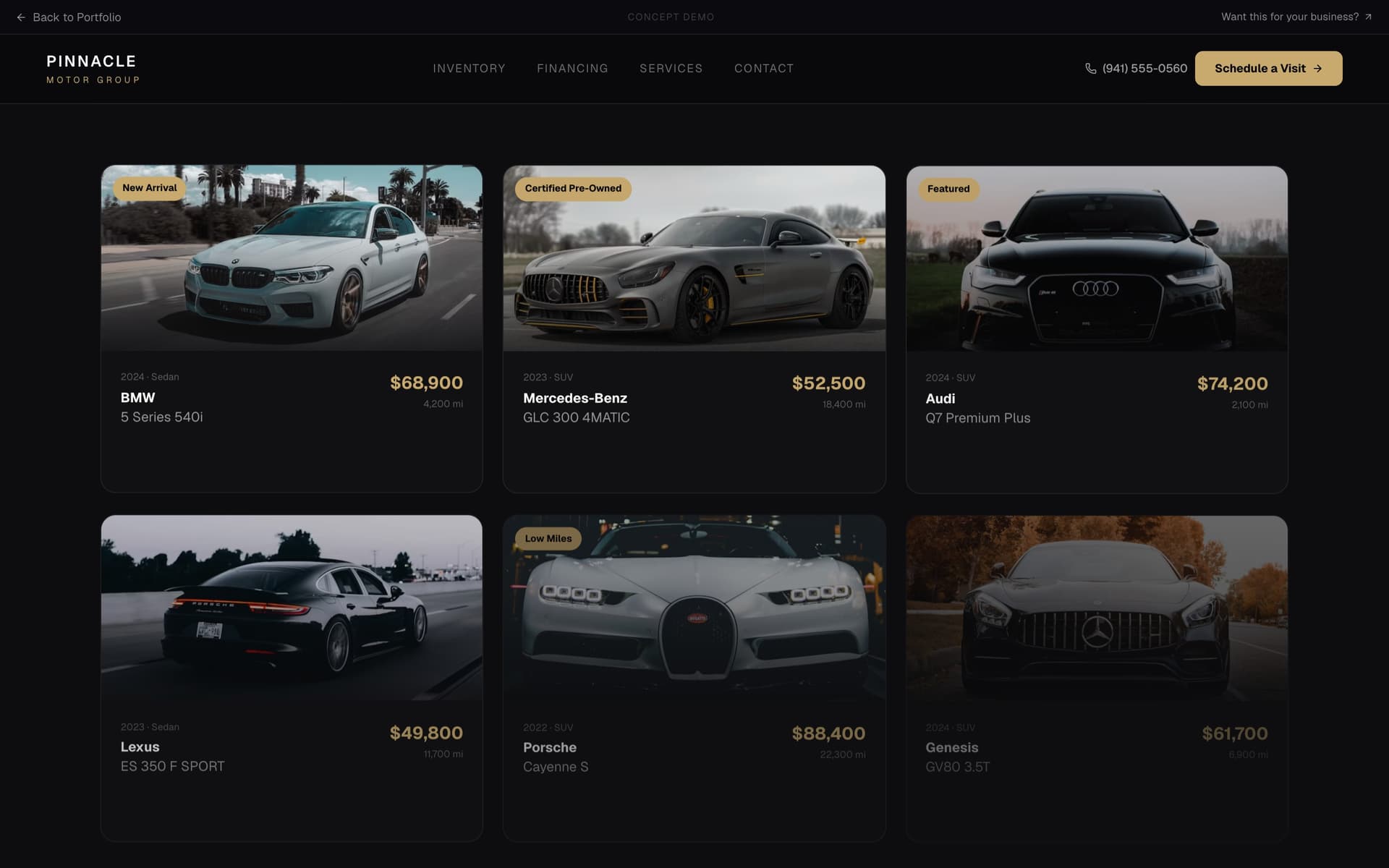 Pinnacle Motor Group — site preview